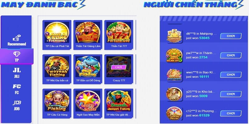 Tỷ lệ trúng Jackpot lớn tại sảnh nổ hũ TP88